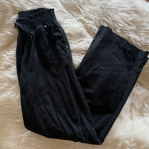 Black linen summer pants - Picture 4 of 5